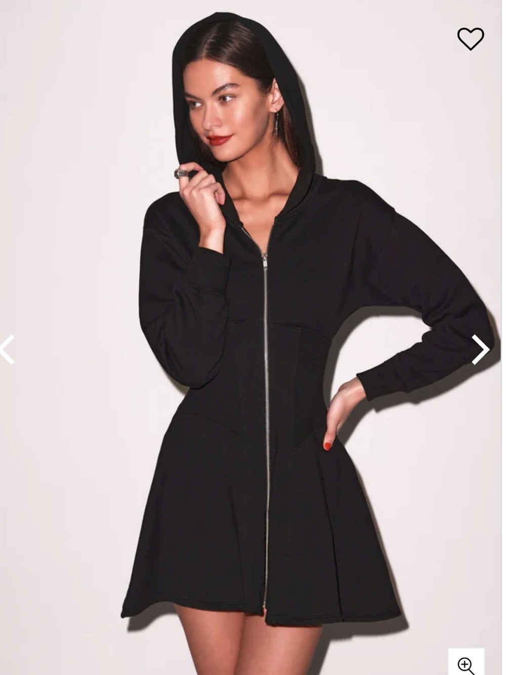 Unzip Me Hoodie Dress - Black